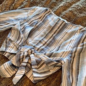 Long Sleeve Front Tie Top